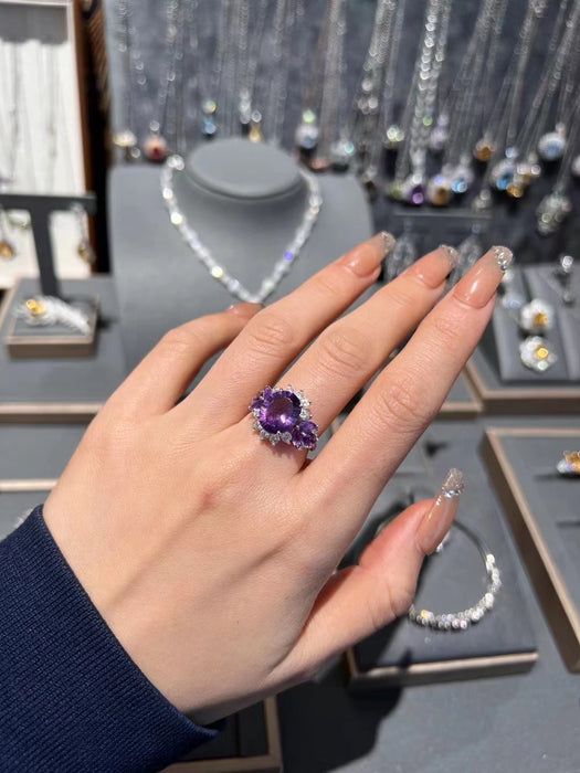 Natural amethyst ring