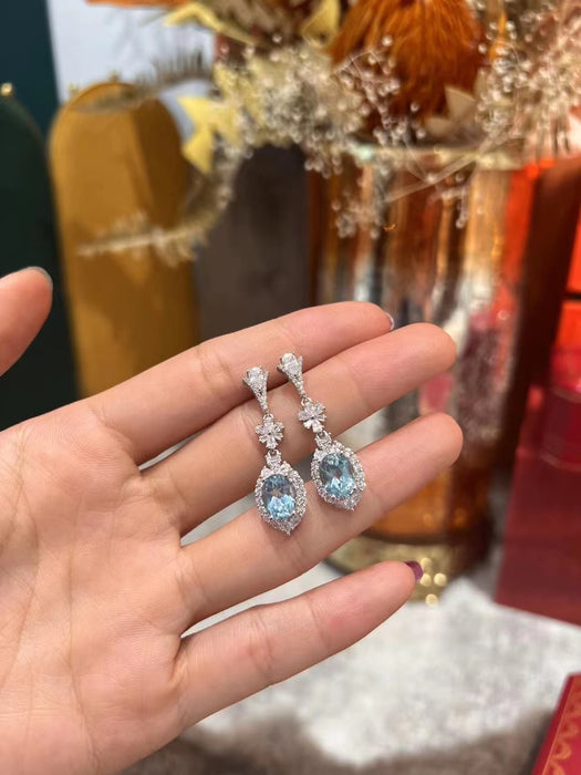 Natural blue Topaz earrings