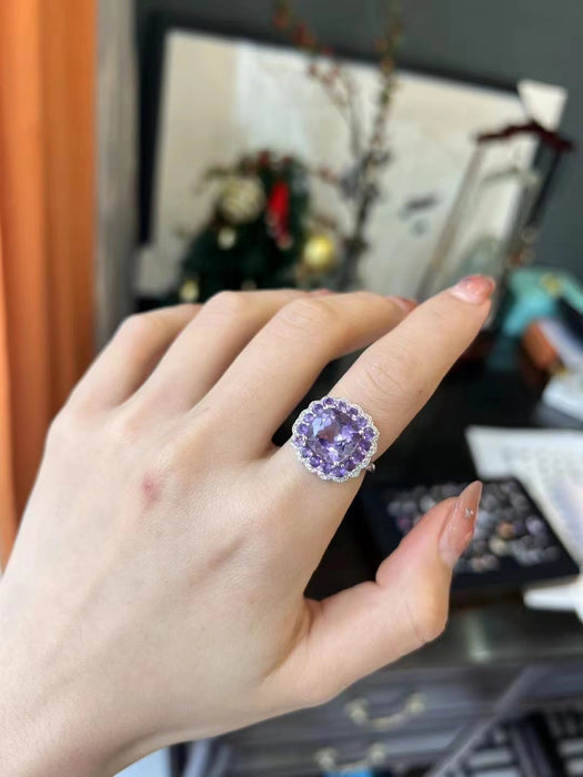 Natural amethyst ring