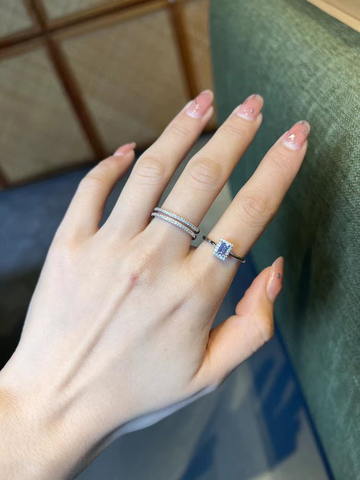 Natural light blue Tanzanite ring series