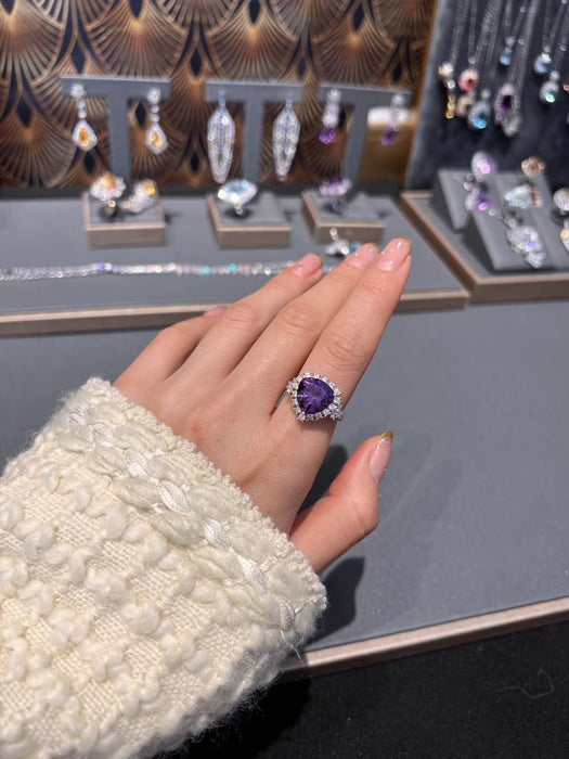 Natural amethyst ring