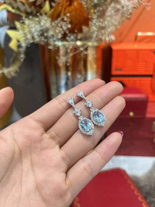 Natural blue Topaz earrings