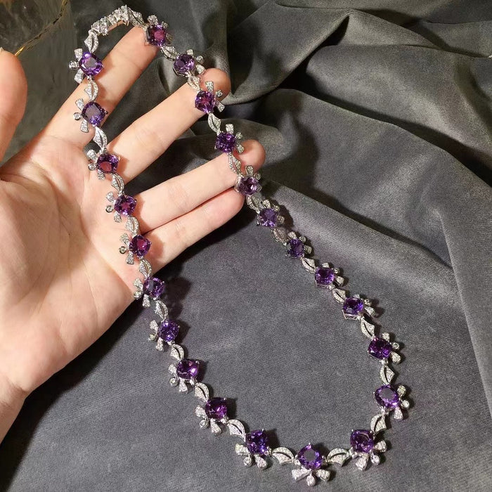 Natural amethyst necklace bracelet