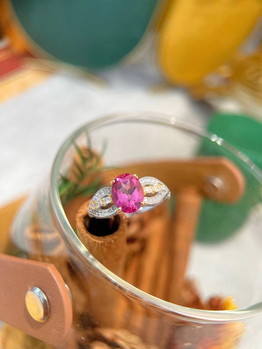 Natural colorful gem ring