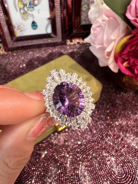 Natural amethyst ring