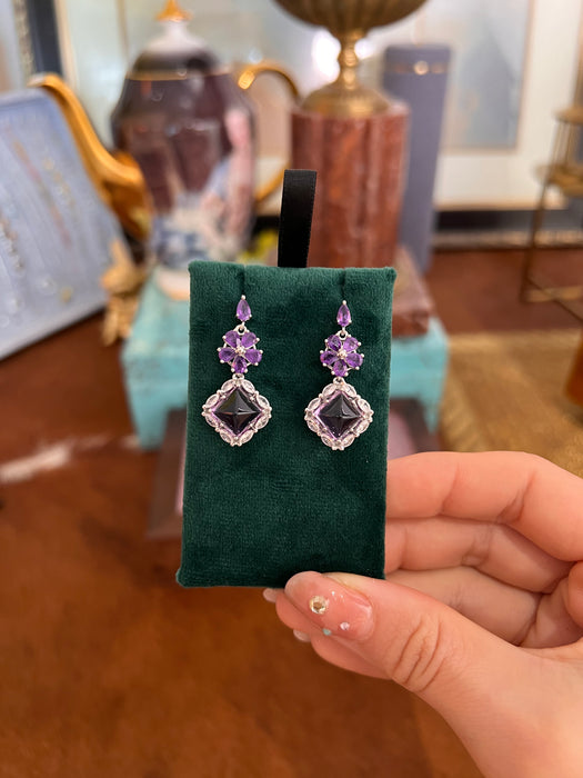 Natural amethyst earrings