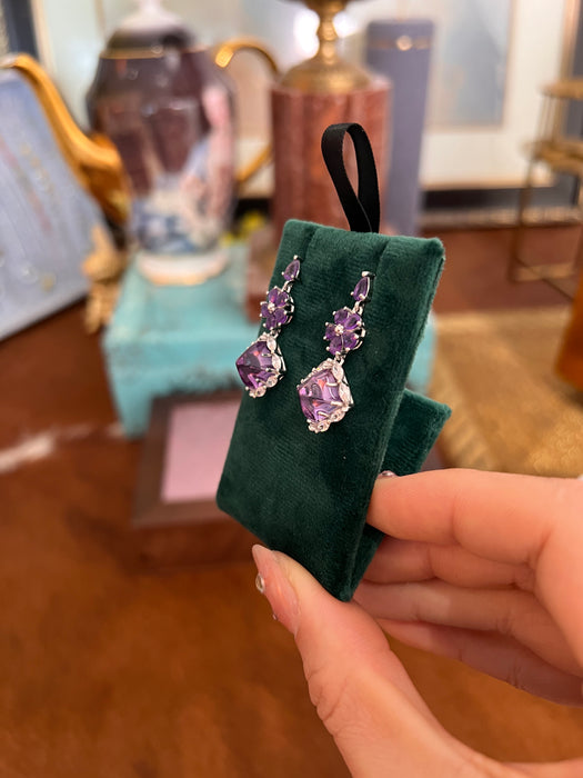 Natural amethyst earrings