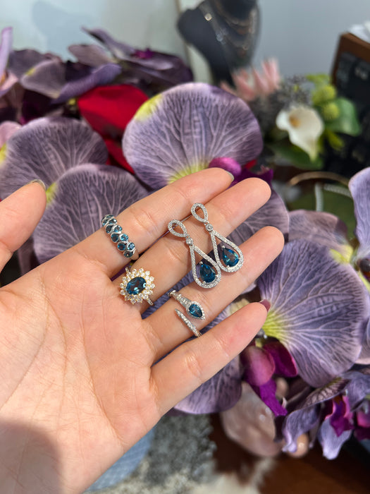 Natural London blue Topaz earrings