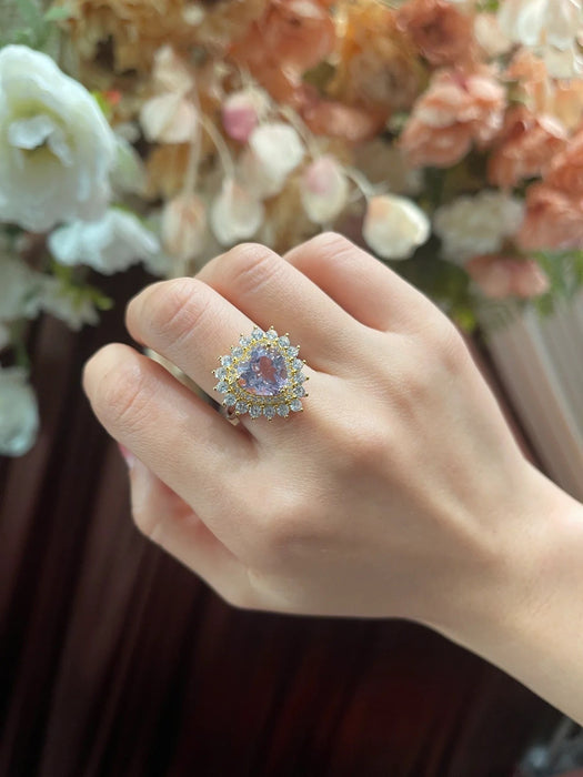 Natural lavender stone ring