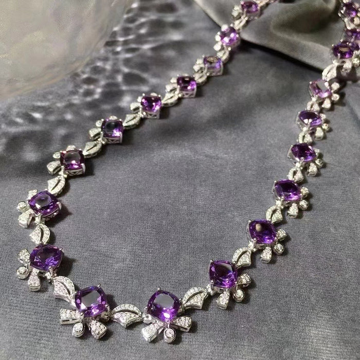 Natural amethyst necklace bracelet