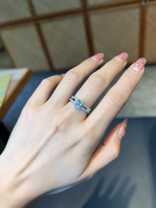 Natural light blue Tanzanite ring series