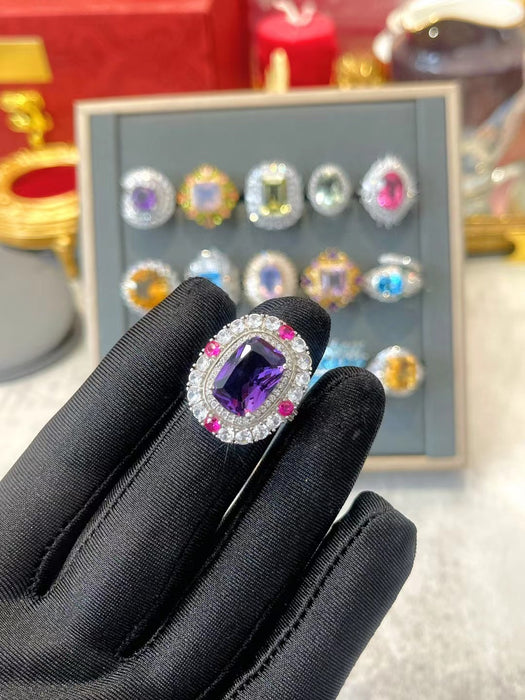 Natural amethyst ring