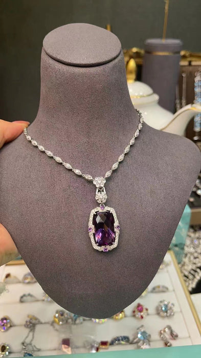 Natural amethyst necklace