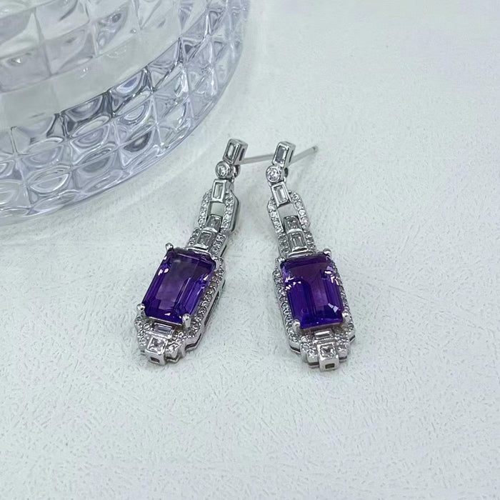 Natural amethyst earrings