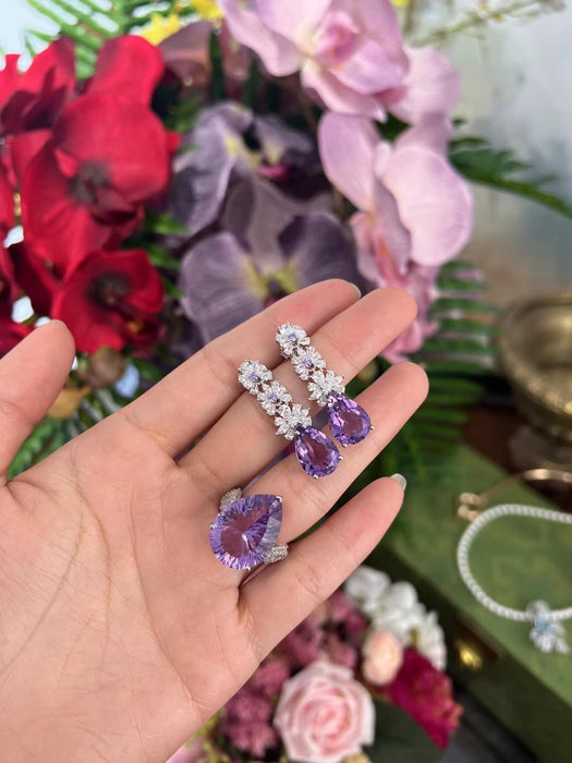 Natural amethyst earrings