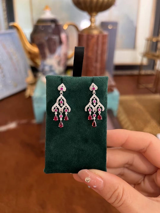 Natural ruby earrings