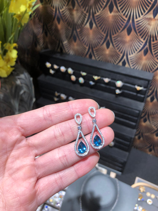 Natural London blue Topaz earrings